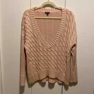 Express off the shoulder/deep-v sweater